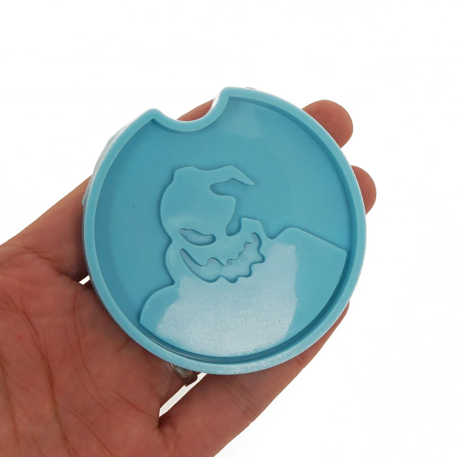 1 piece Blue Silicone Car Cup Coaster Mold Ghost Pattern Coaster Molds DIY Hand Craft Gift 10364154