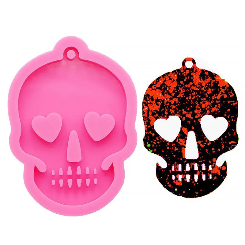 1 Piece Silicone Skull Mold With Keychain Hole DIY Resin Keychain 10335850