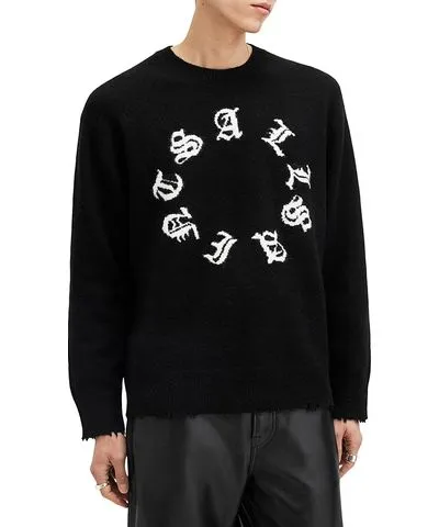 Allsaints Scripture Relaxed Fit Logo Sweater