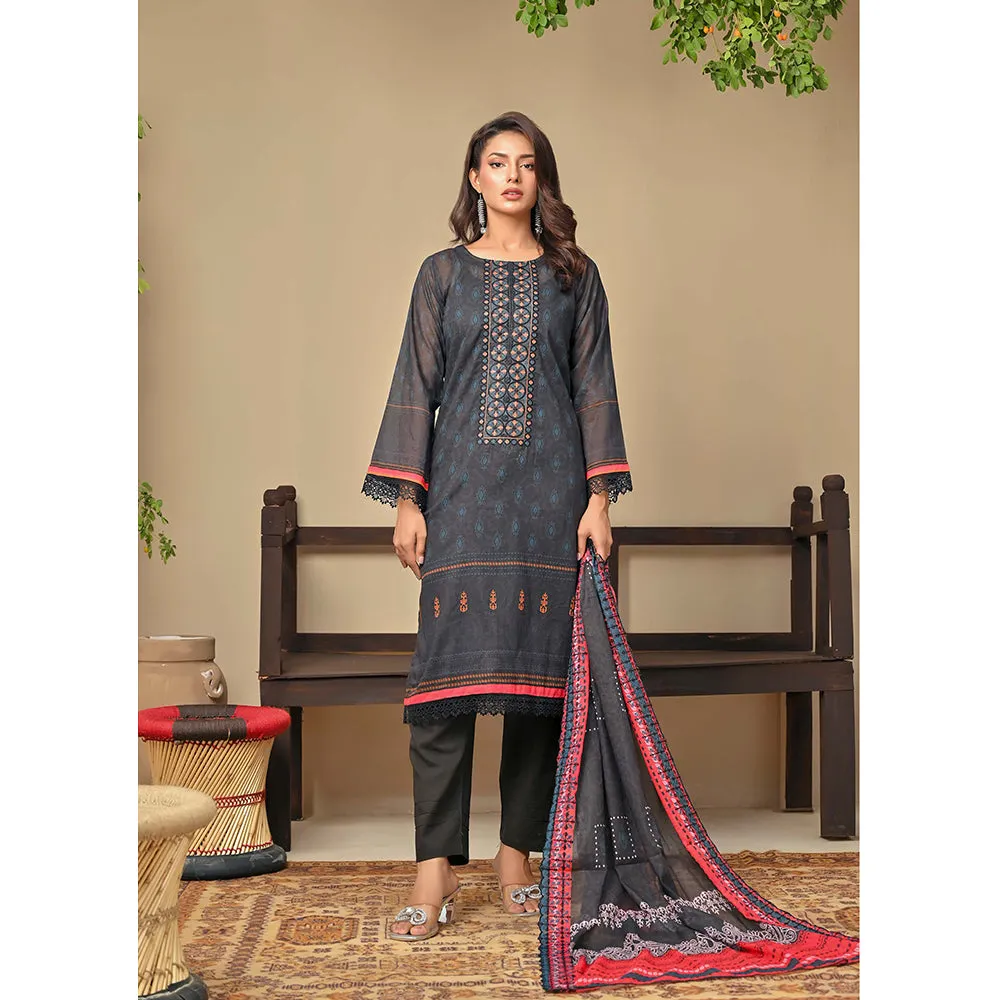 Amaya Lawn Printed Embroidered Unstiched 3Pcs Suit - 5