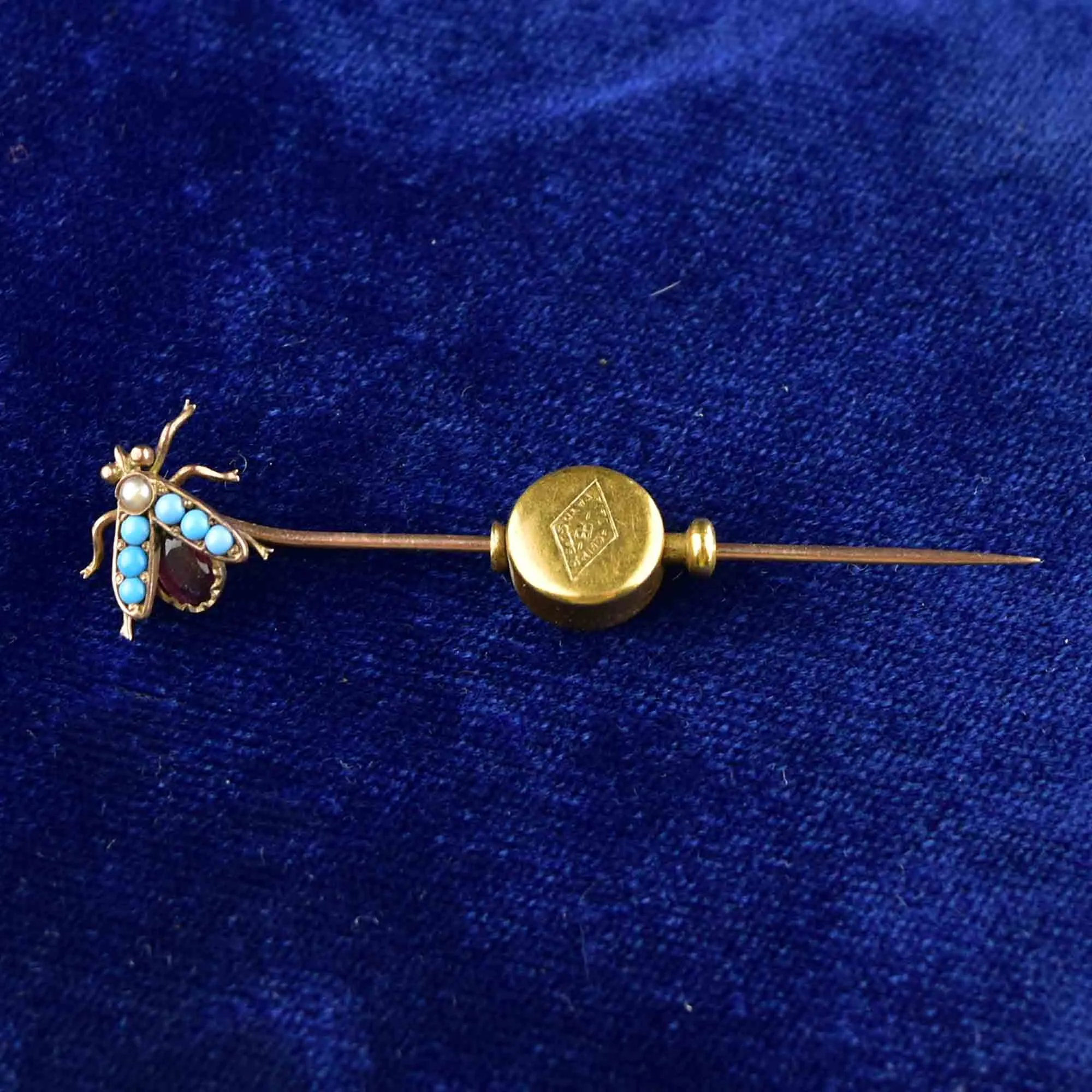 Antique Fly Stickpin Brooch in 14K Gold