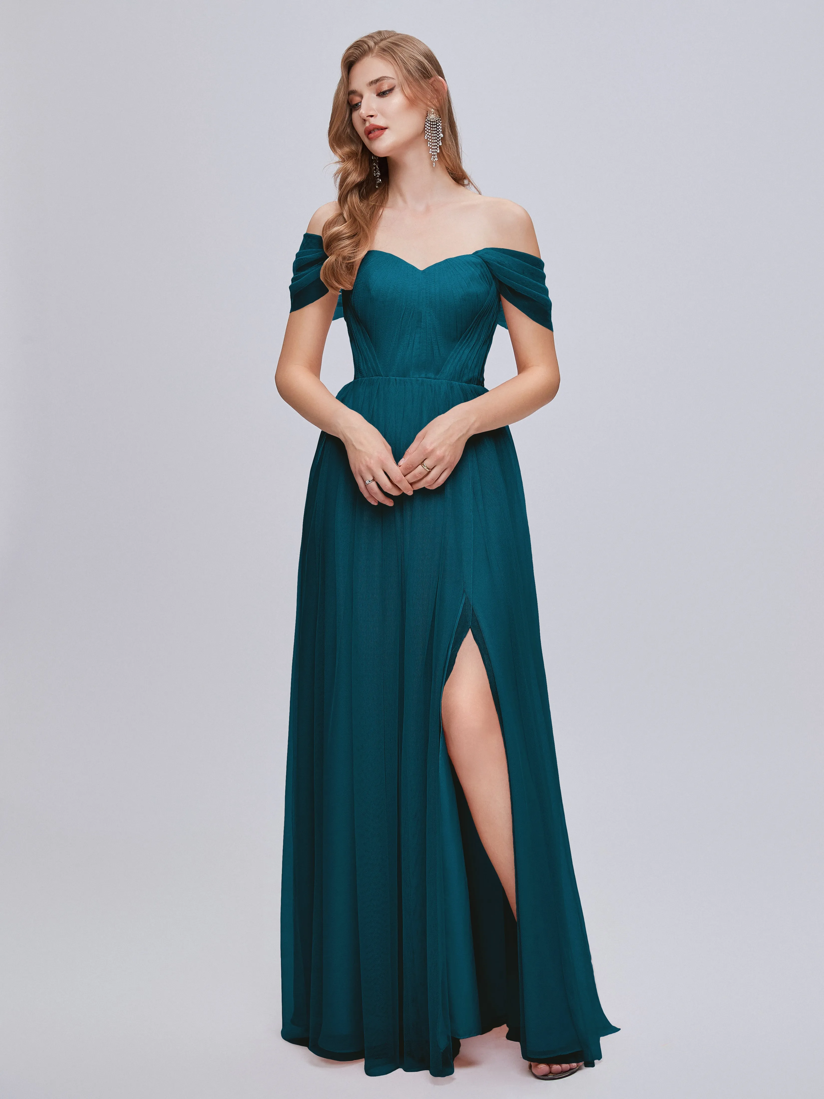 Ayla Convertible Fendue Tulle Robe de Demoiselle d'Honneur