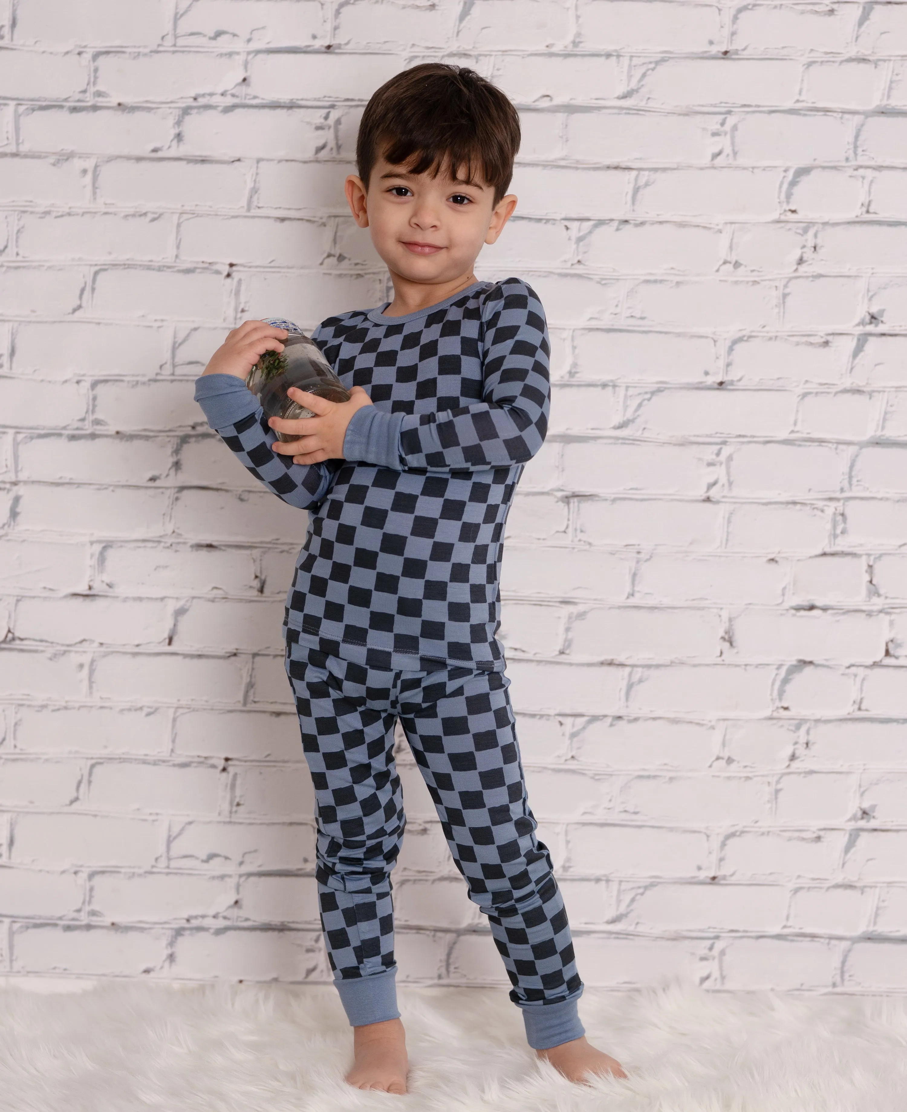 Bamboo Long Sleeve Pajama Set (Check It Out Print)