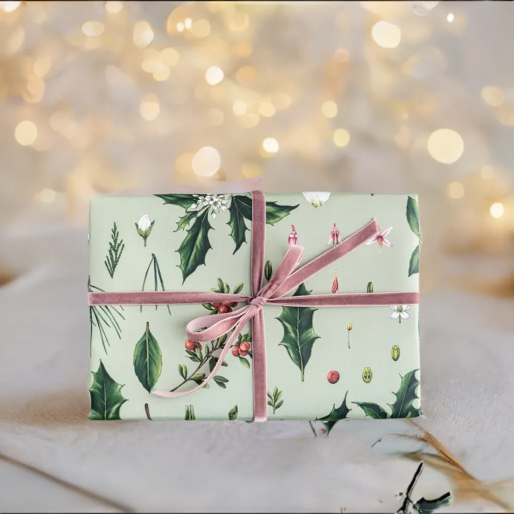 Berry Mix Green-Christmas Gift Wrap