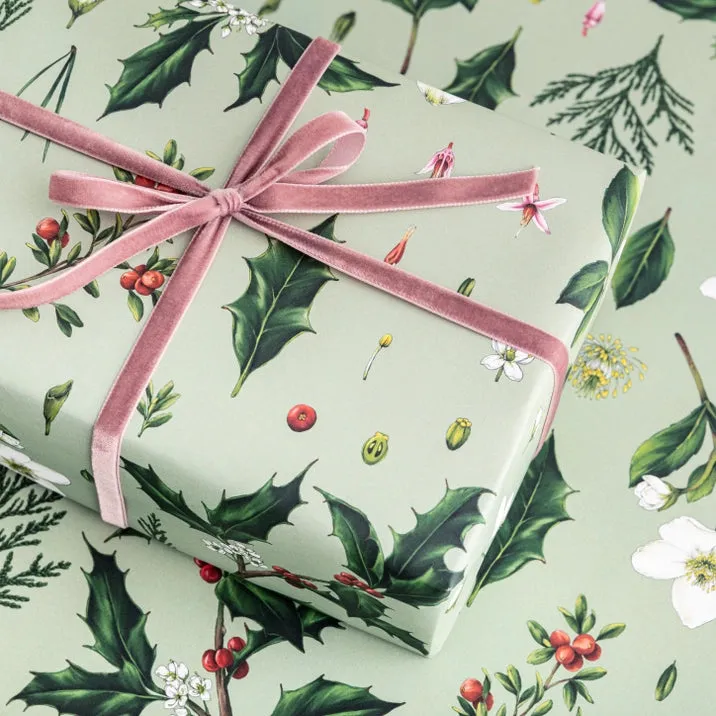 Berry Mix Green-Christmas Gift Wrap