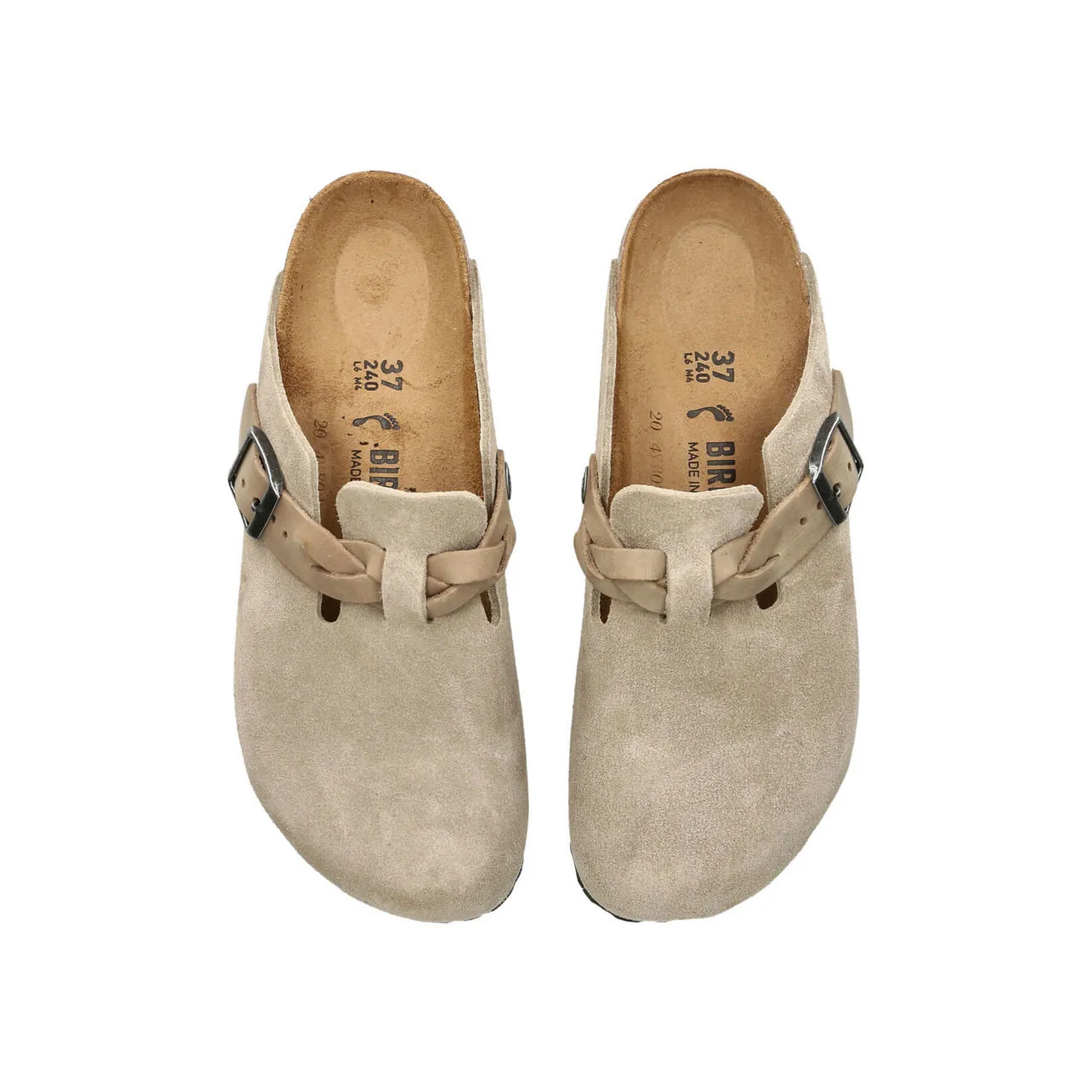 BIRKENSTOCK Boston Braided Suede Clogs - Brown