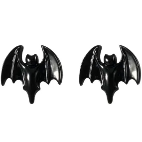 Black Bat Stud Earrings