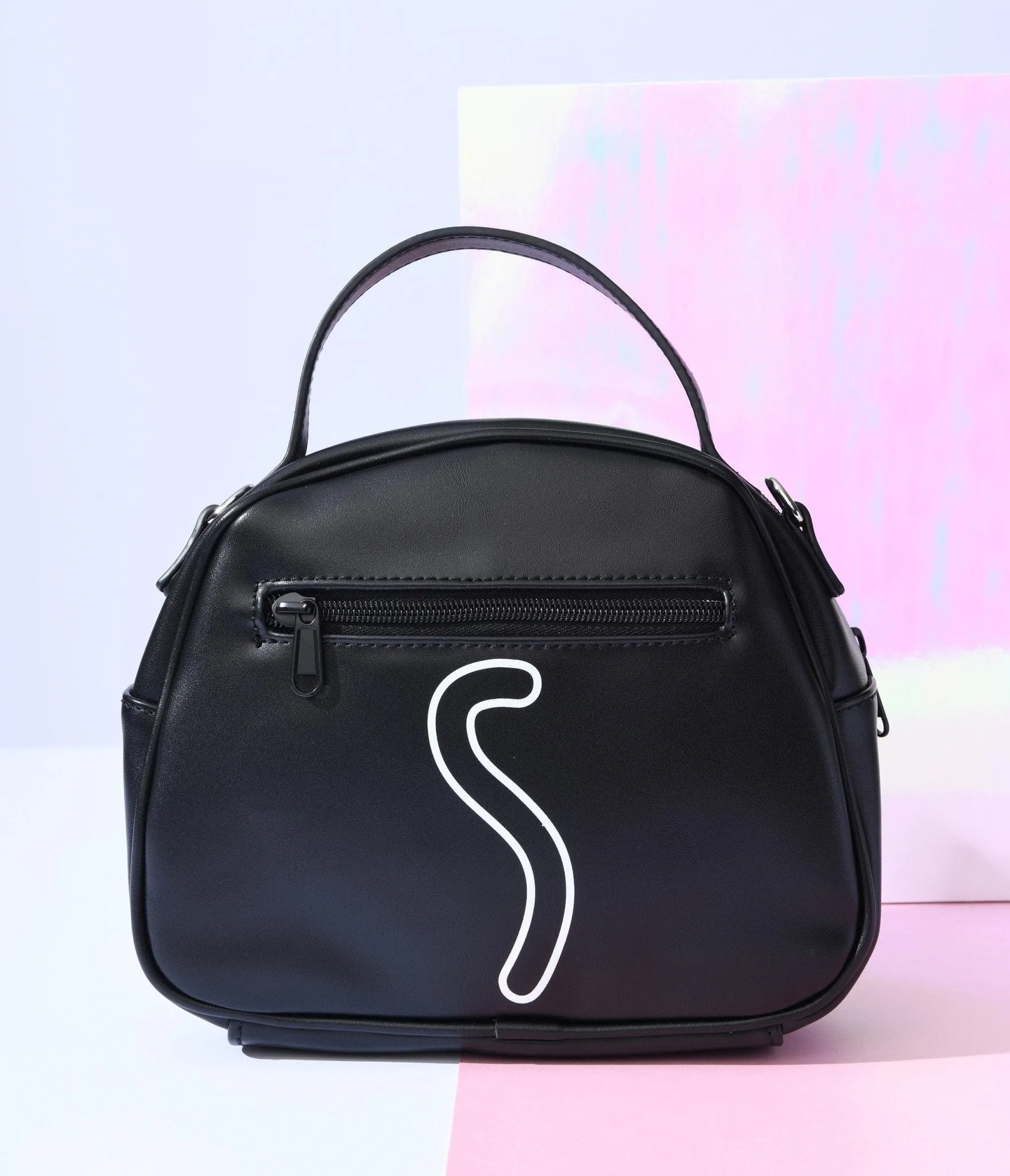 Black Kawaii Kitty Shoulder Handbag