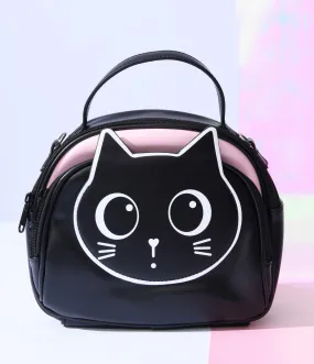 Black Kawaii Kitty Shoulder Handbag