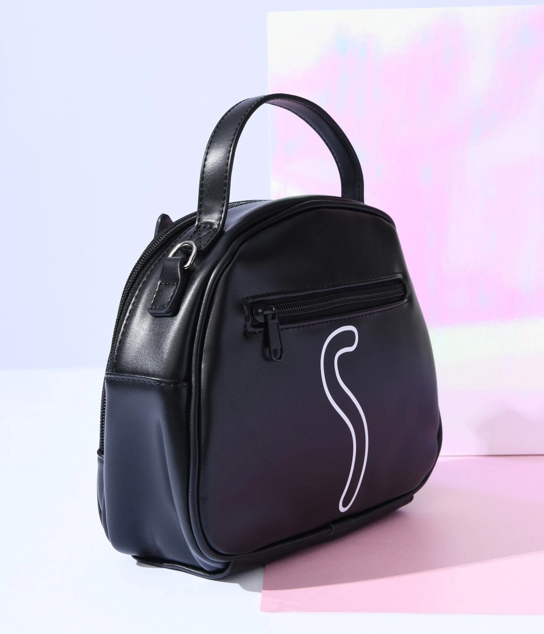 Black Kawaii Kitty Shoulder Handbag