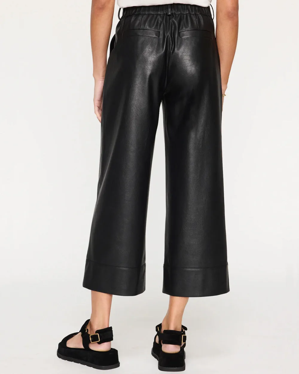 Black Onyx Vegan Leather Odele Cropped Pant