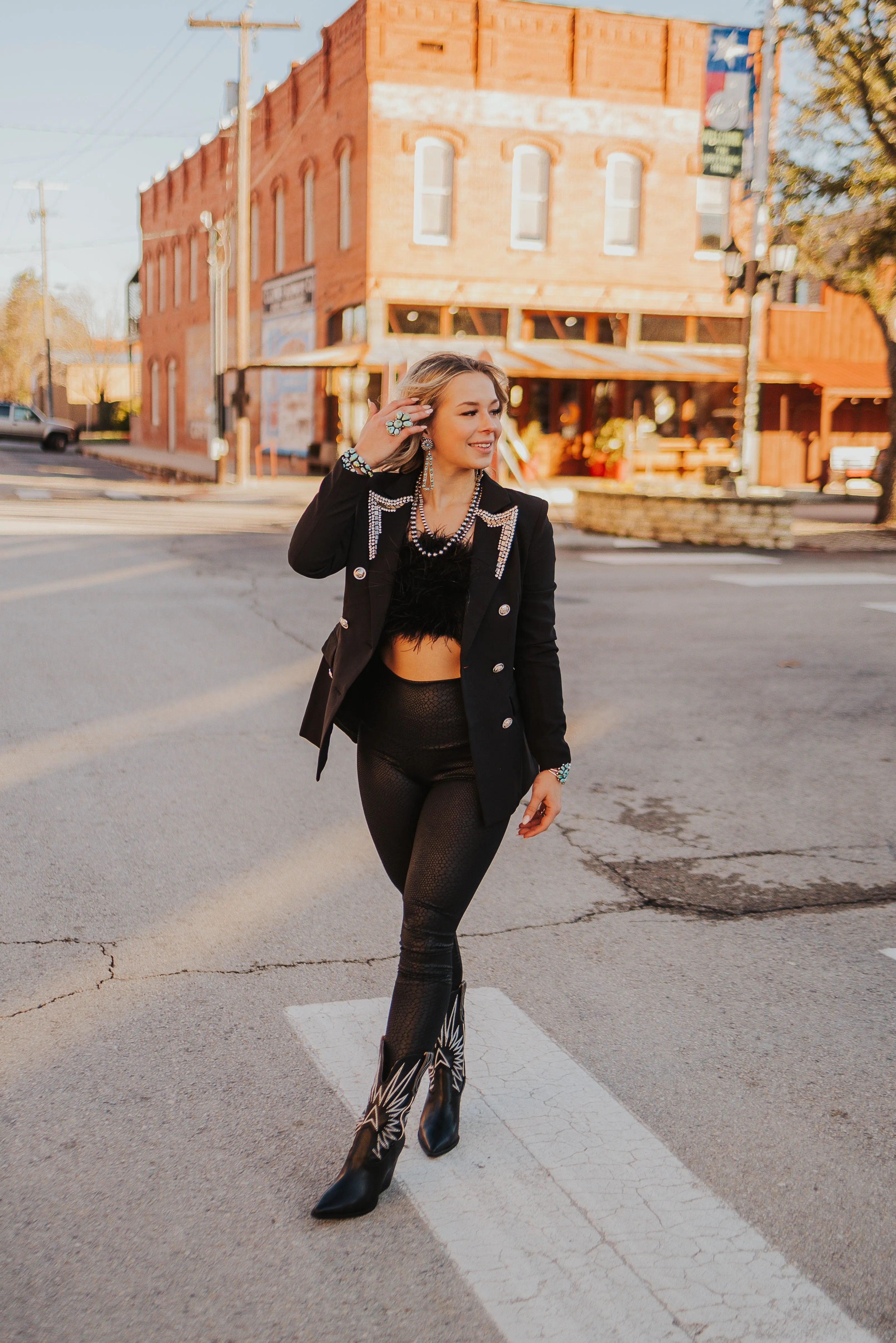 Black Snakeskin Leggings