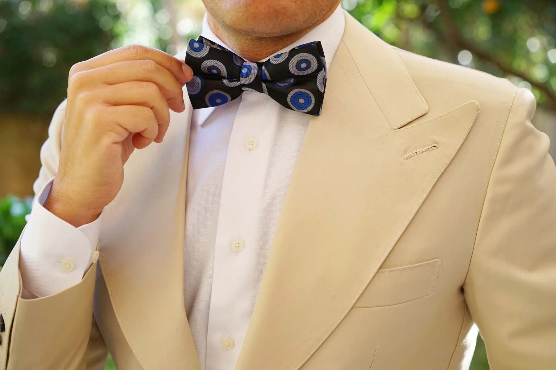 Black with Blue Circle - Bow Tie