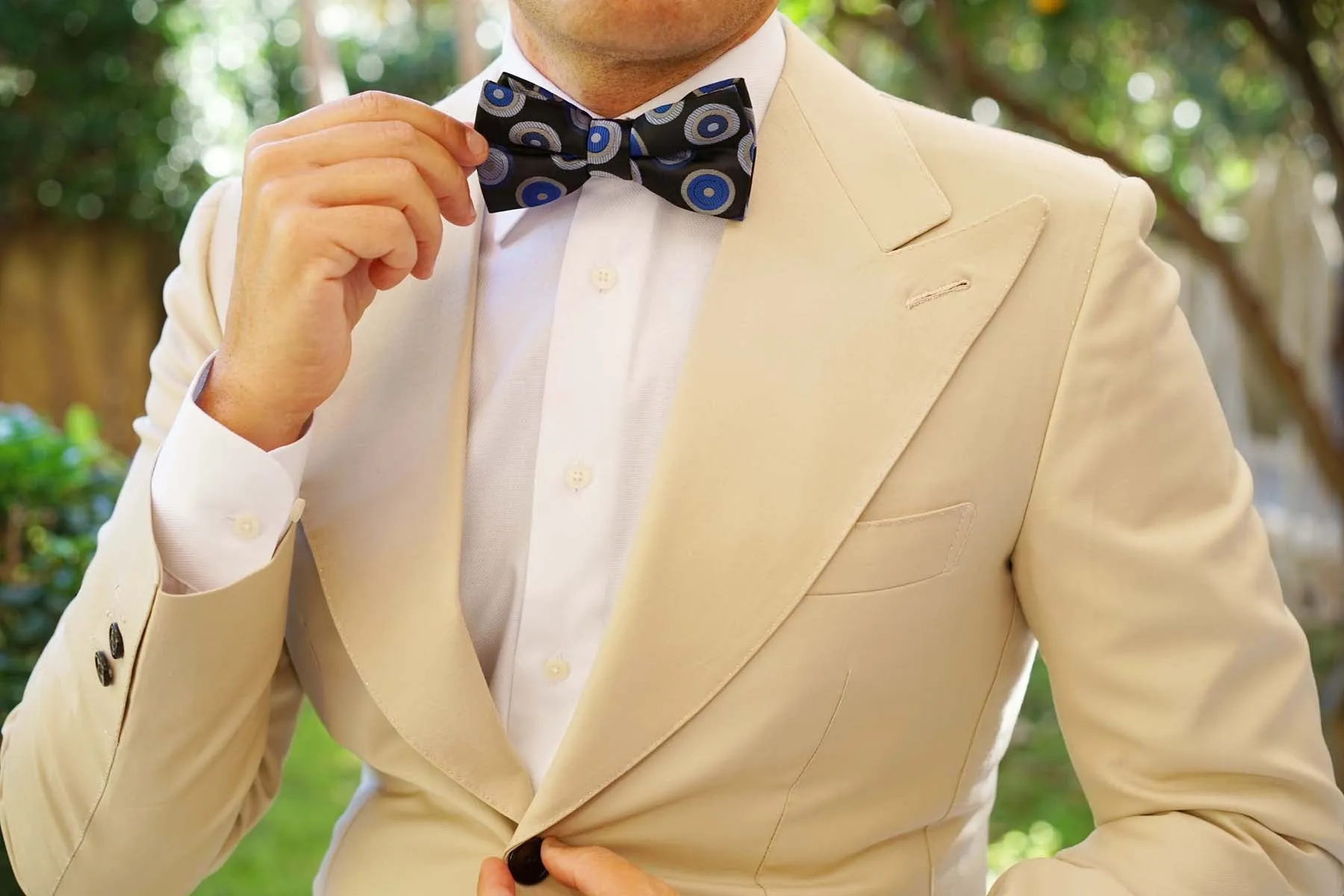 Black with Blue Circle - Bow Tie