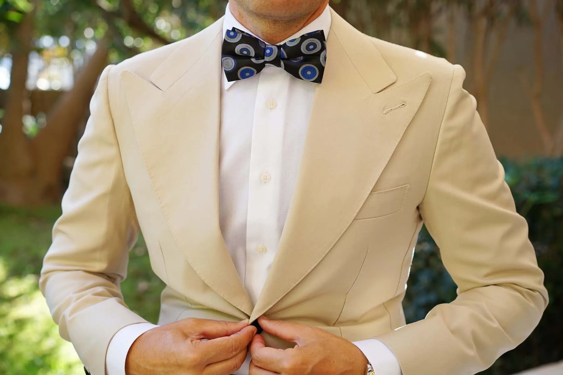 Black with Blue Circle - Bow Tie