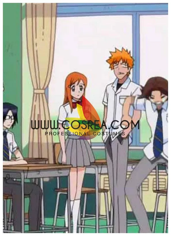 Bleach Karakura High School Male Summer Cosplay Costume