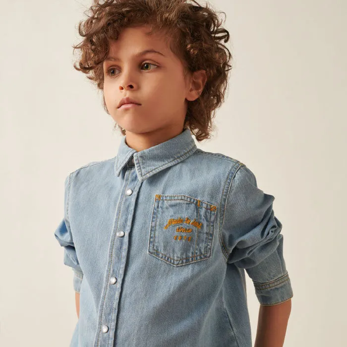 Bonpoint Child Bilal Shirt Light Blue Denim