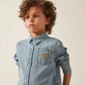 Bonpoint Child Bilal Shirt Light Blue Denim