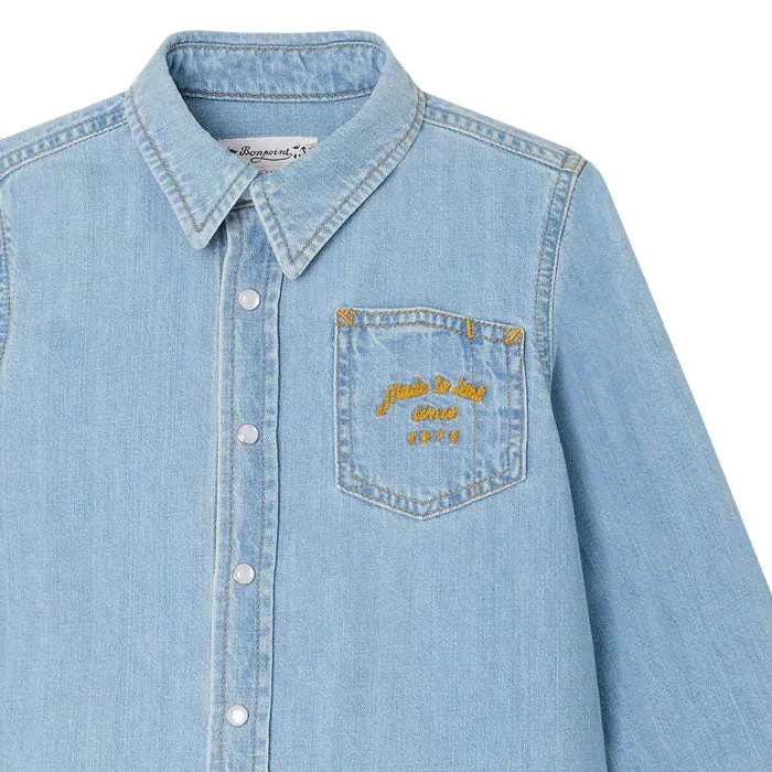 Bonpoint Child Bilal Shirt Light Blue Denim