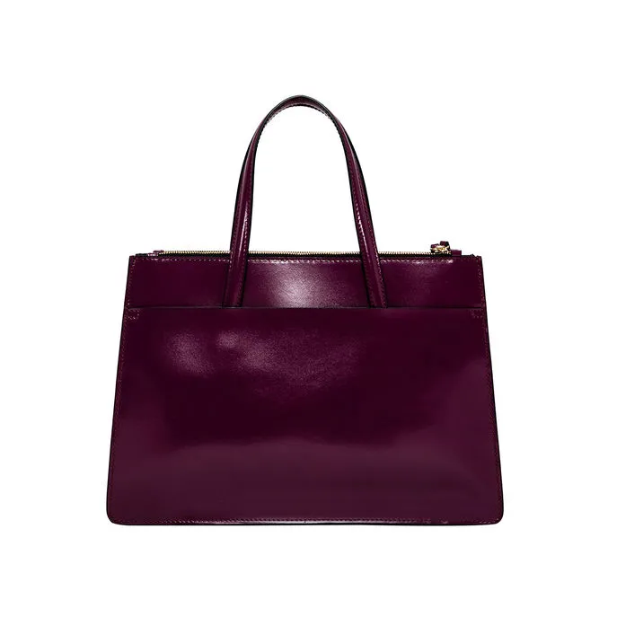 BORSA EMPIRE A MANO PELLE LUCIDA Donna Grape