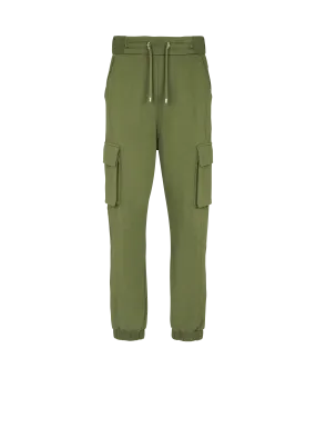 Cargo joggers with Balmain Paris print 