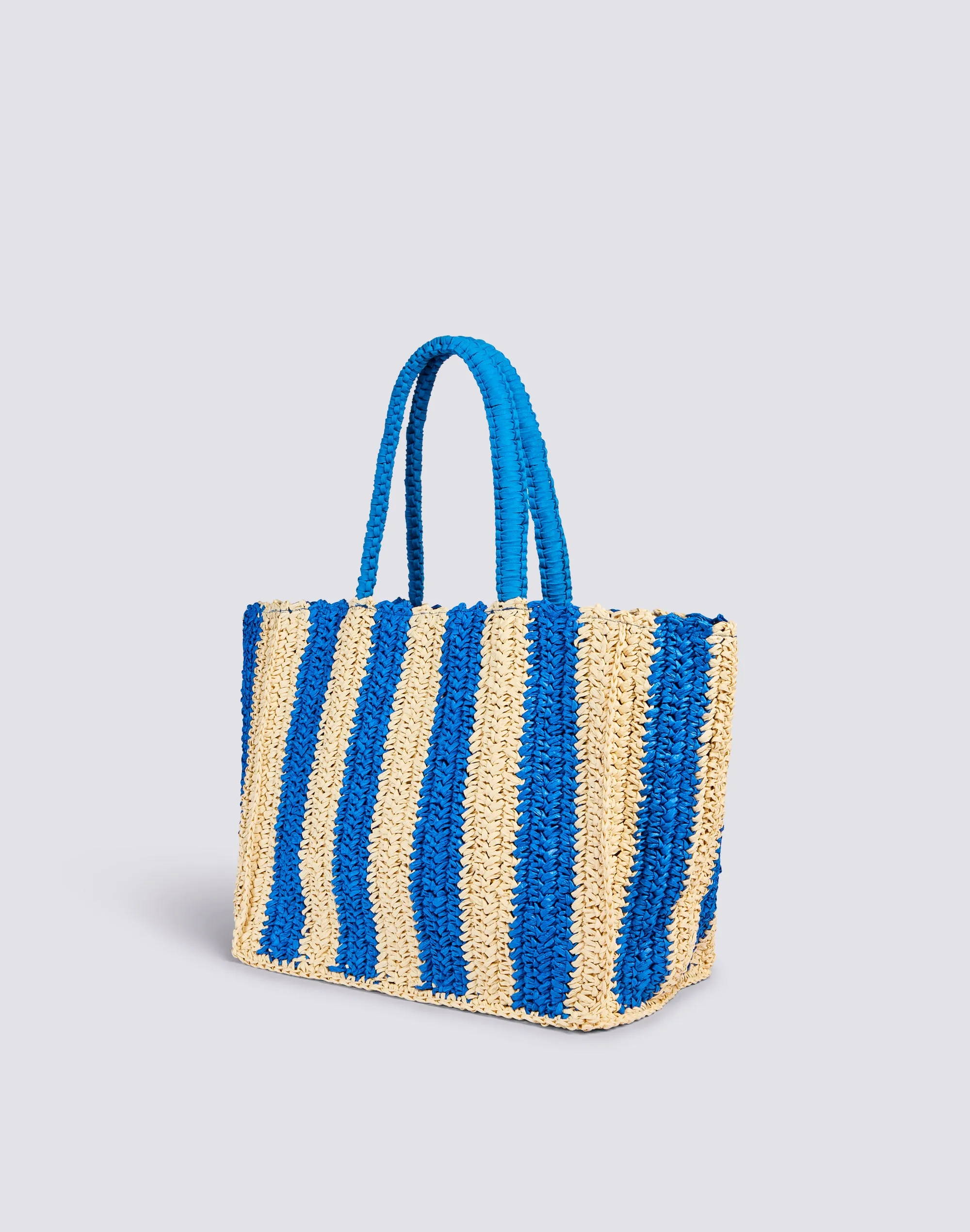 CHOU - BORSA IN PAPER STRAW CON LOGO RICAMATO