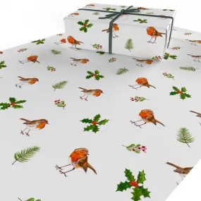 Christmas Robins and Holly Wrapping Paper