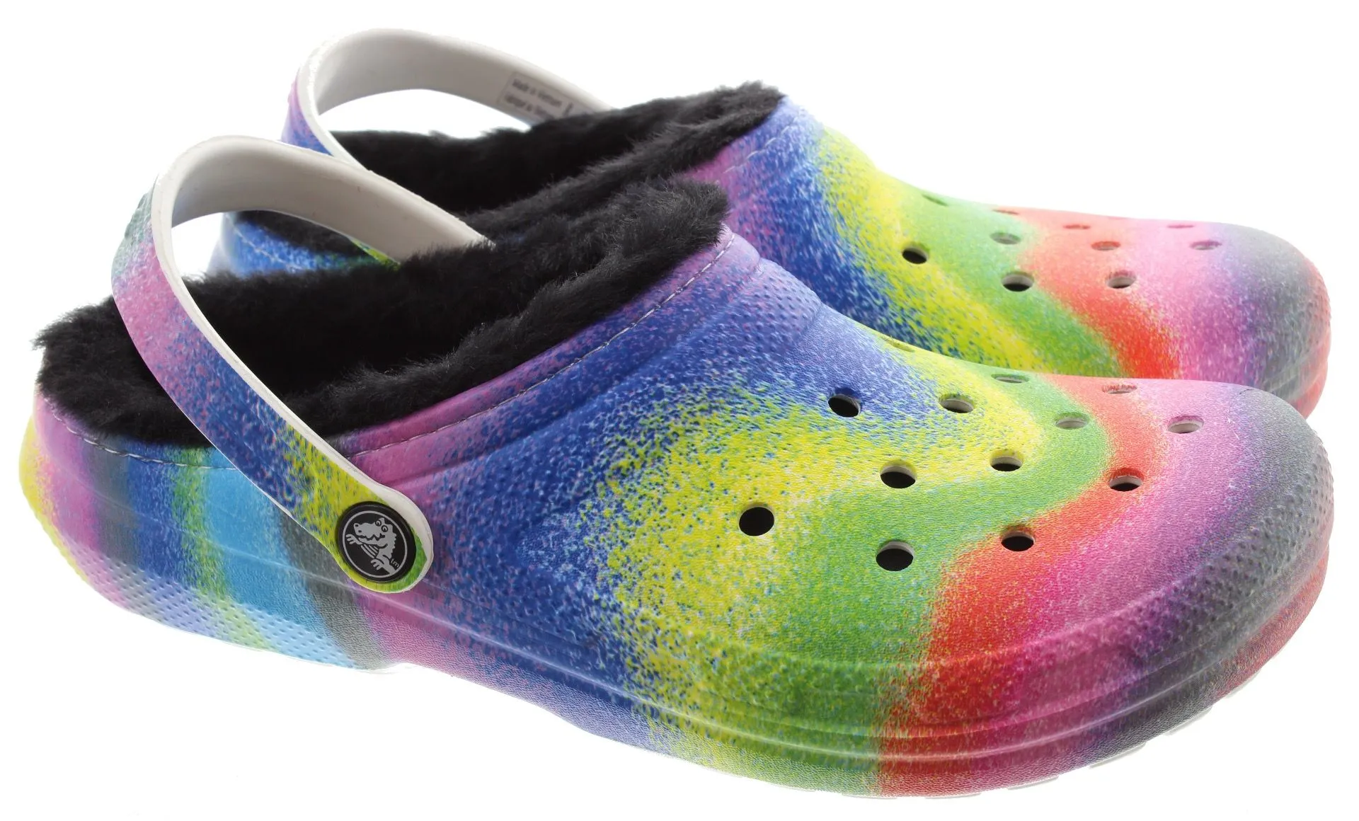 CROCS Kids Classic Lined Clogs In Spray Dye Multi