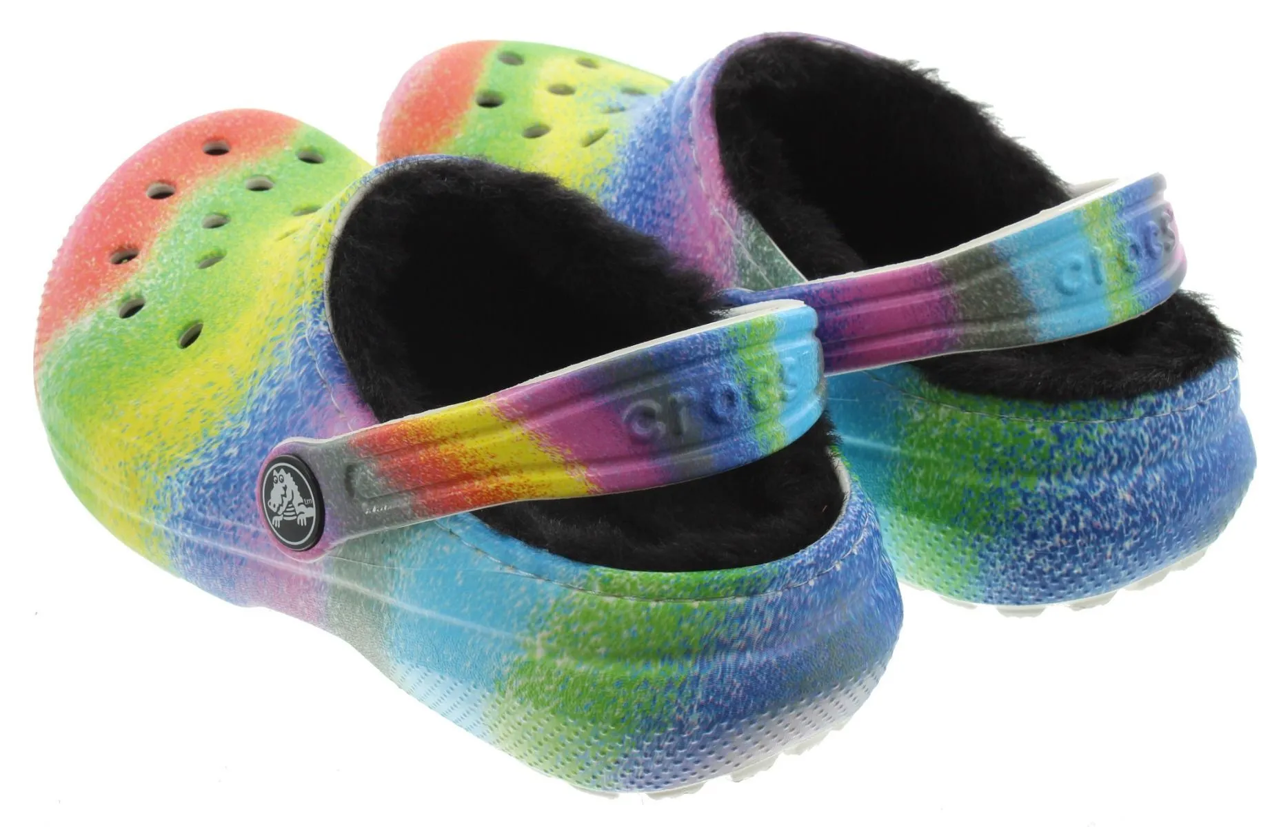 CROCS Kids Classic Lined Clogs In Spray Dye Multi