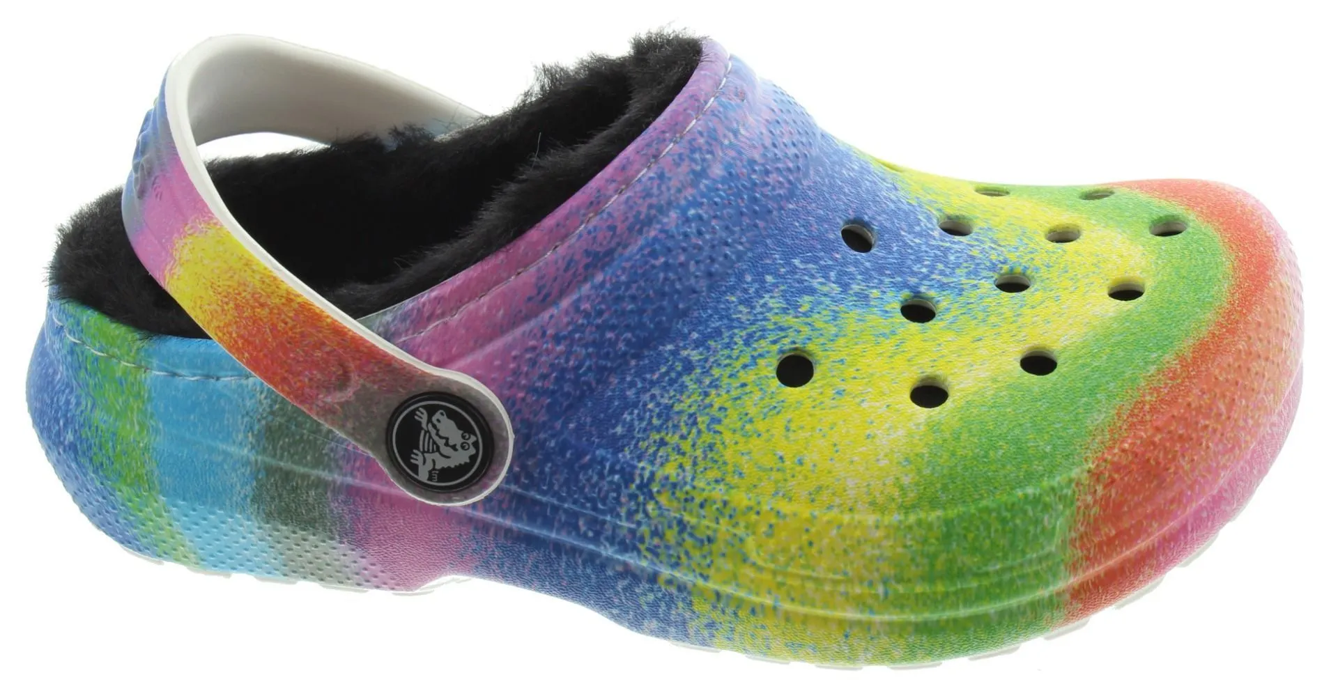 CROCS Kids Classic Lined Clogs In Spray Dye Multi