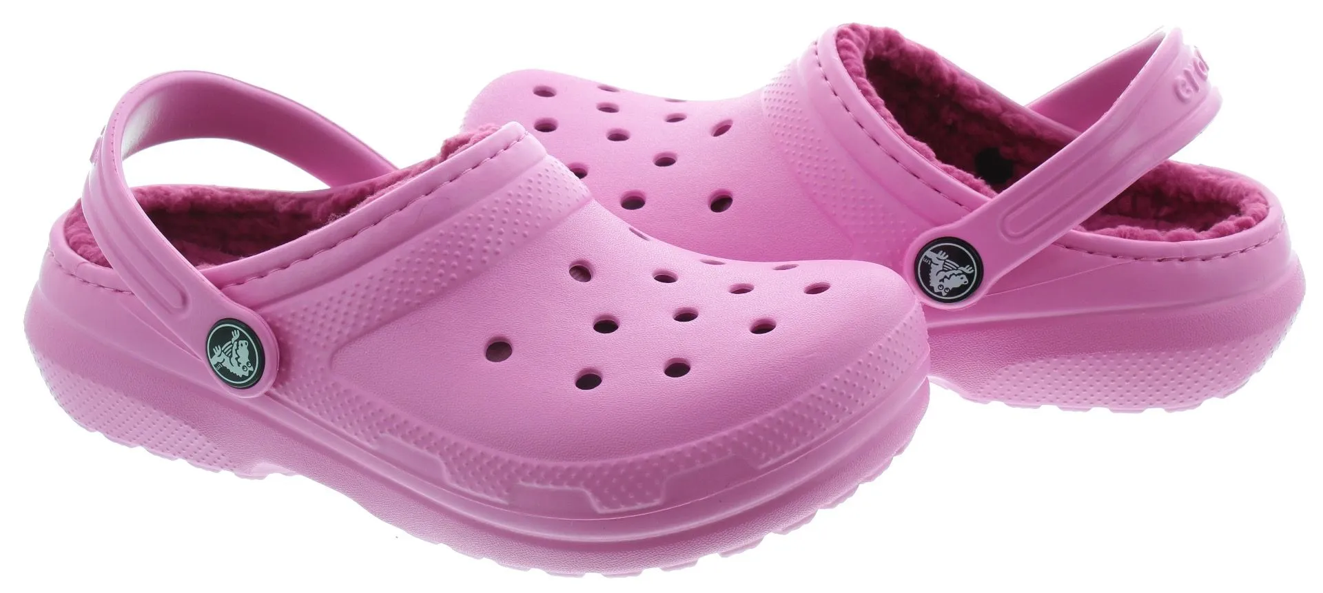 CROCS Kids Classic Lined Clogs In Taffy Pink