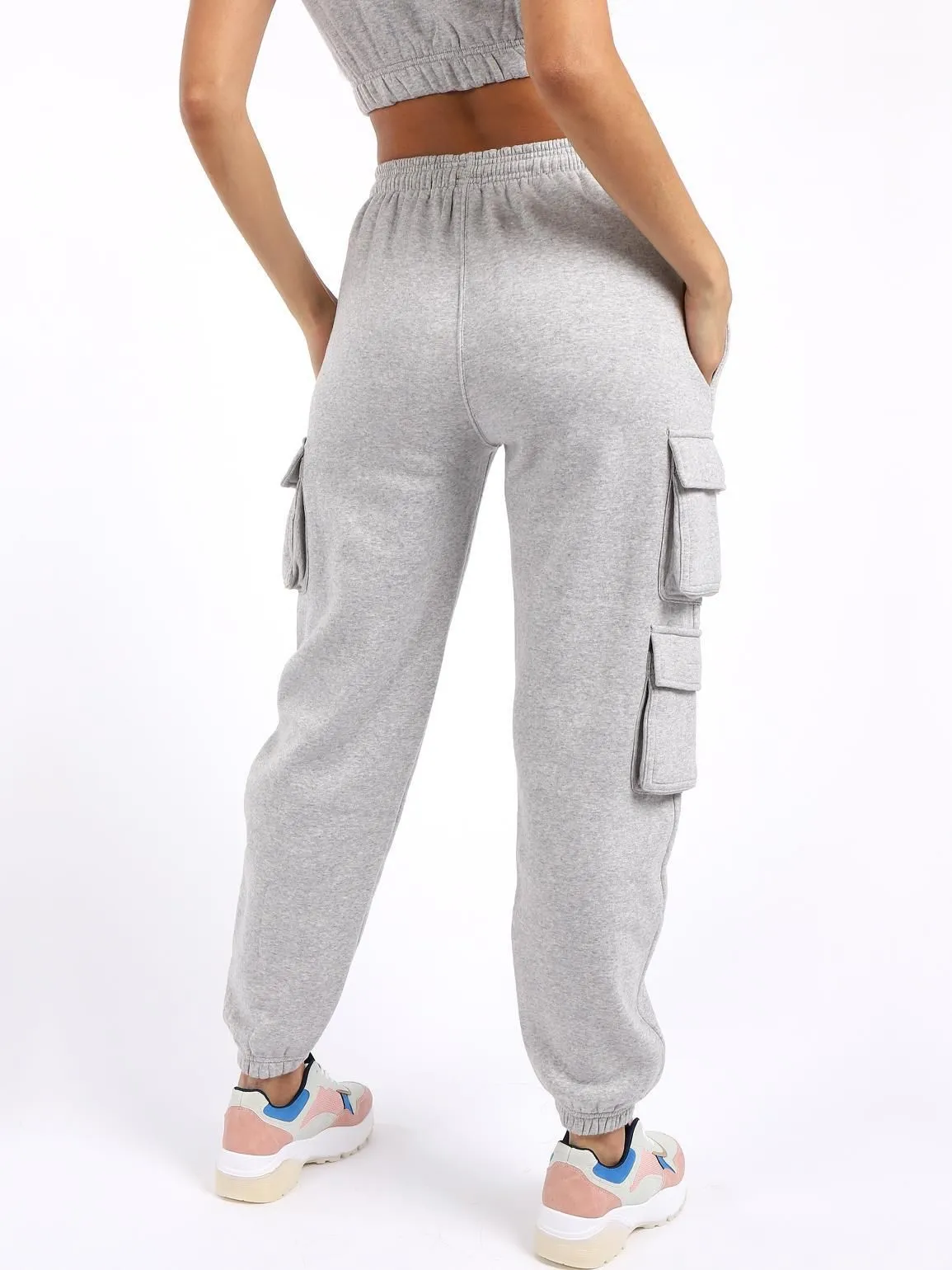 Crop Vest 2 piece loungewear tracksuit, Black, Grey, UK Sizes 6 to 14