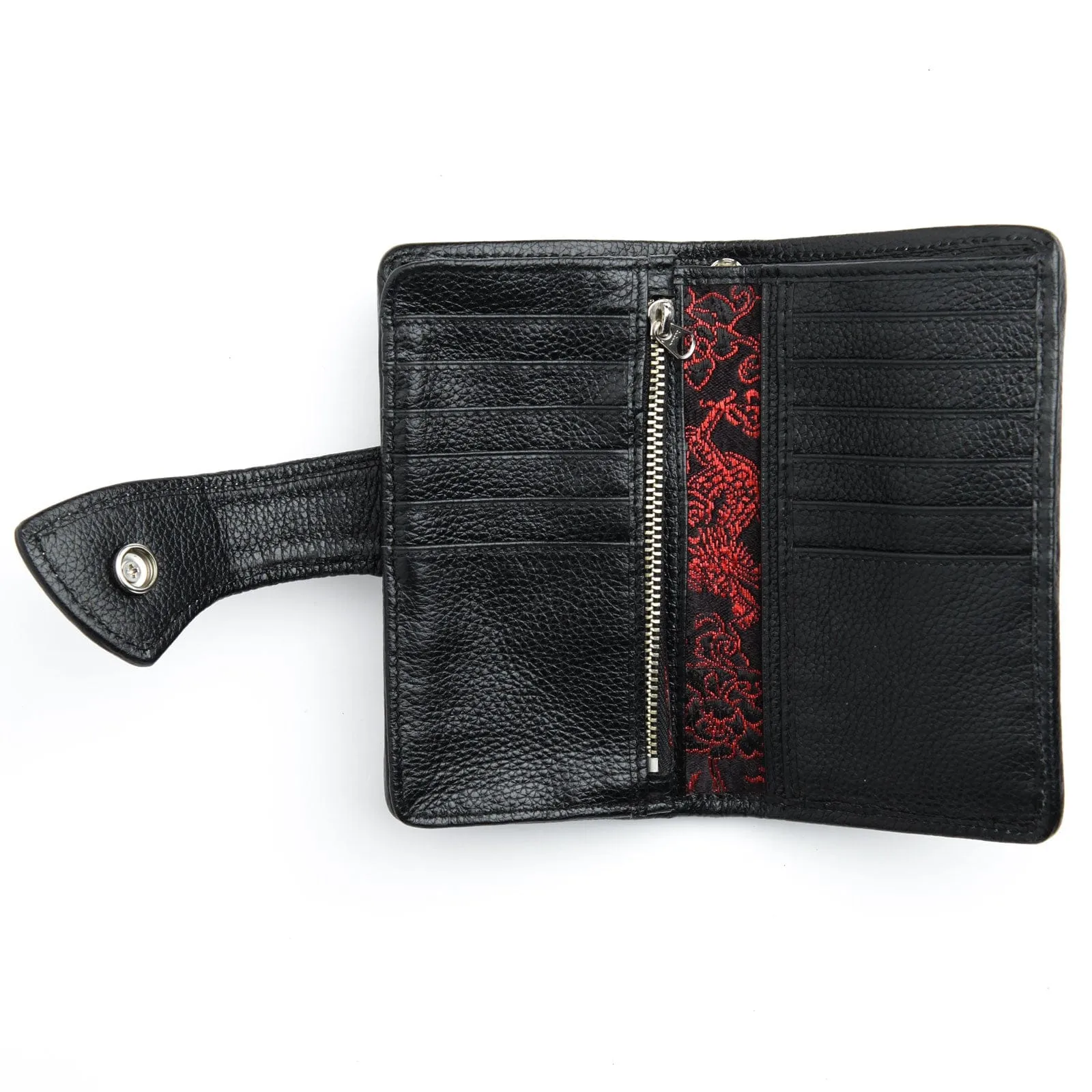 Custom Genuine Leather Harley Motorcycle Skull Biker Wallet