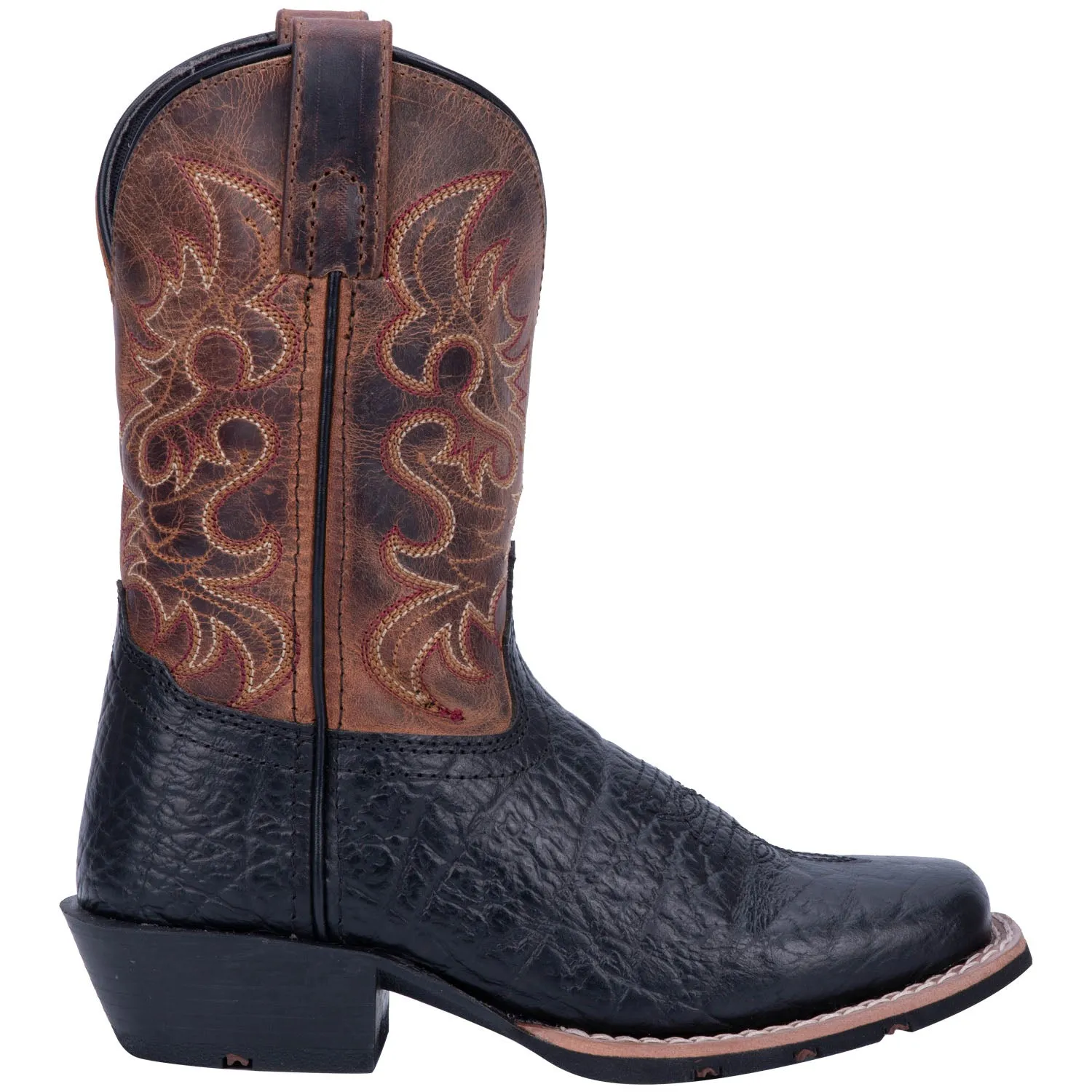 Dan Post Youth Boys Little River Cowboy Boots Leather Black/Brown