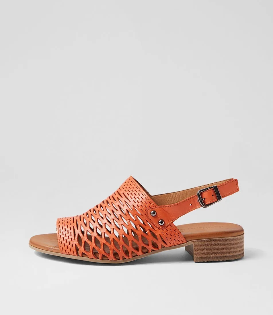 DIANA FERRARI Capris Tangerine Leather Sandals