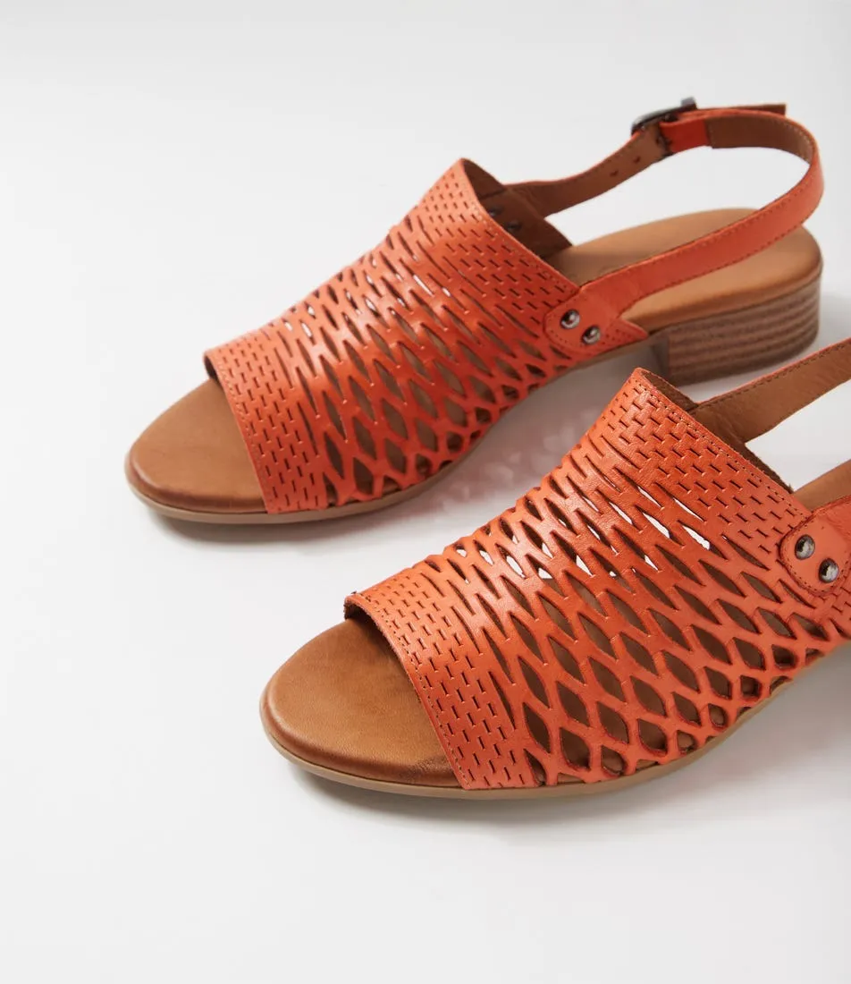 DIANA FERRARI Capris Tangerine Leather Sandals