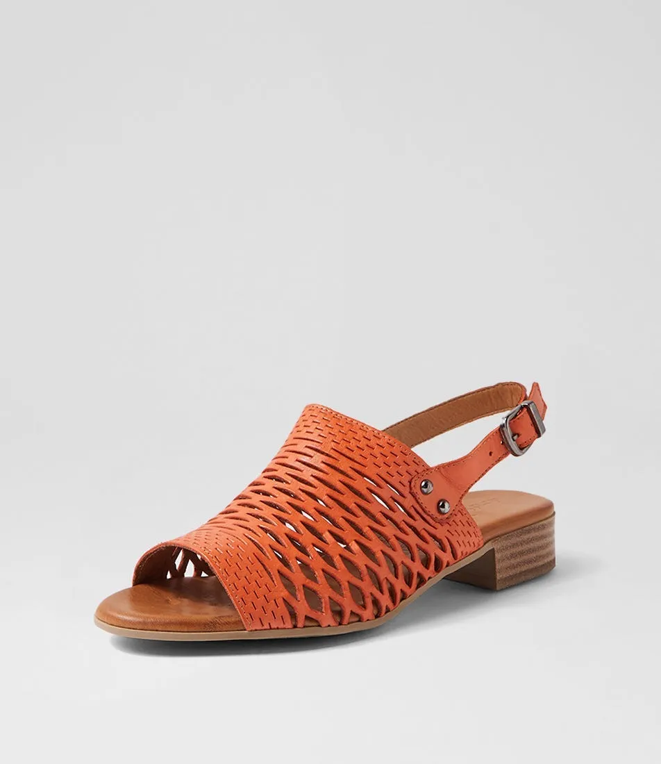 DIANA FERRARI Capris Tangerine Leather Sandals