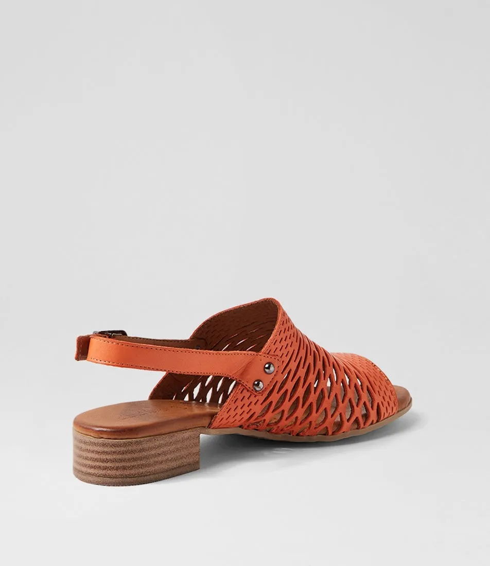 DIANA FERRARI Capris Tangerine Leather Sandals