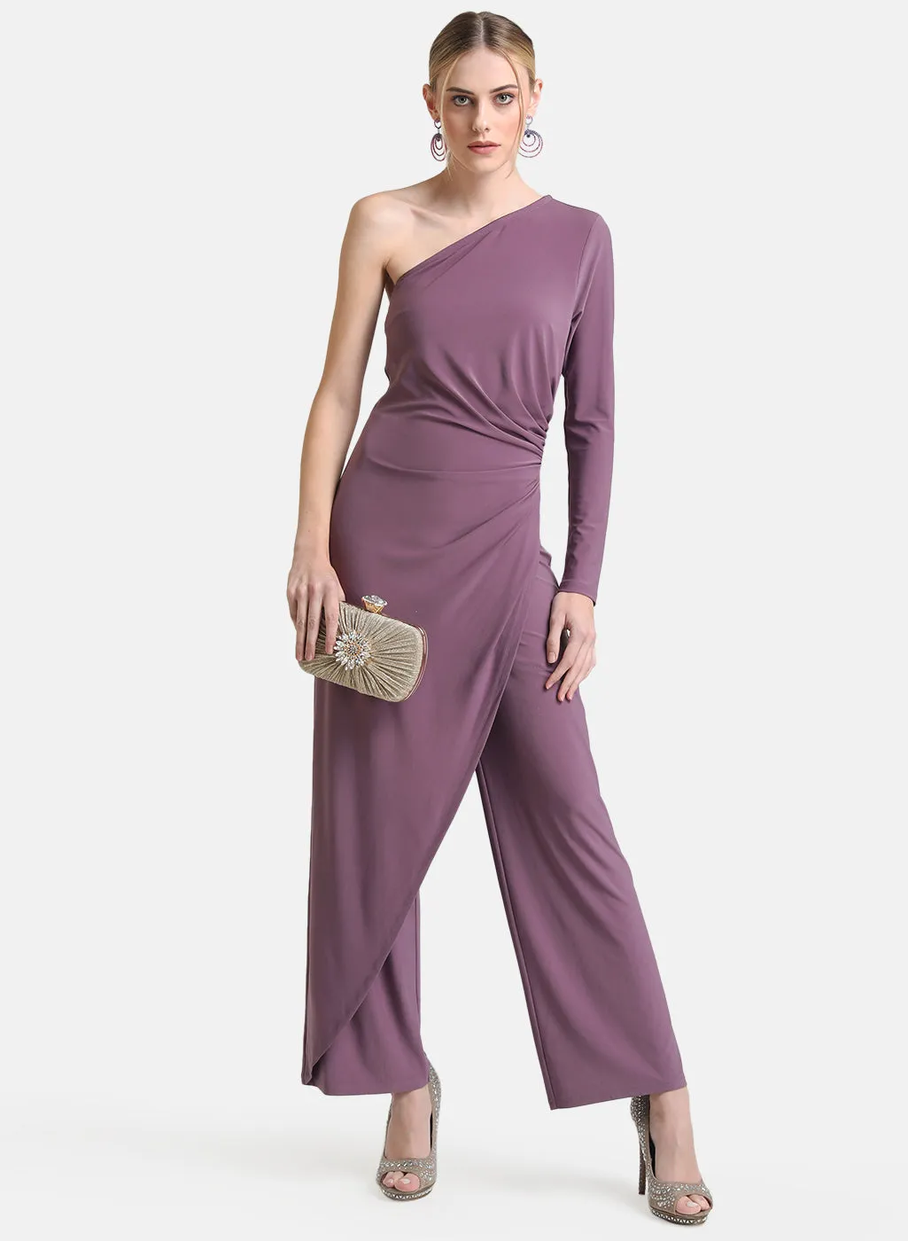 Draped One Shoulder Jumpsuit