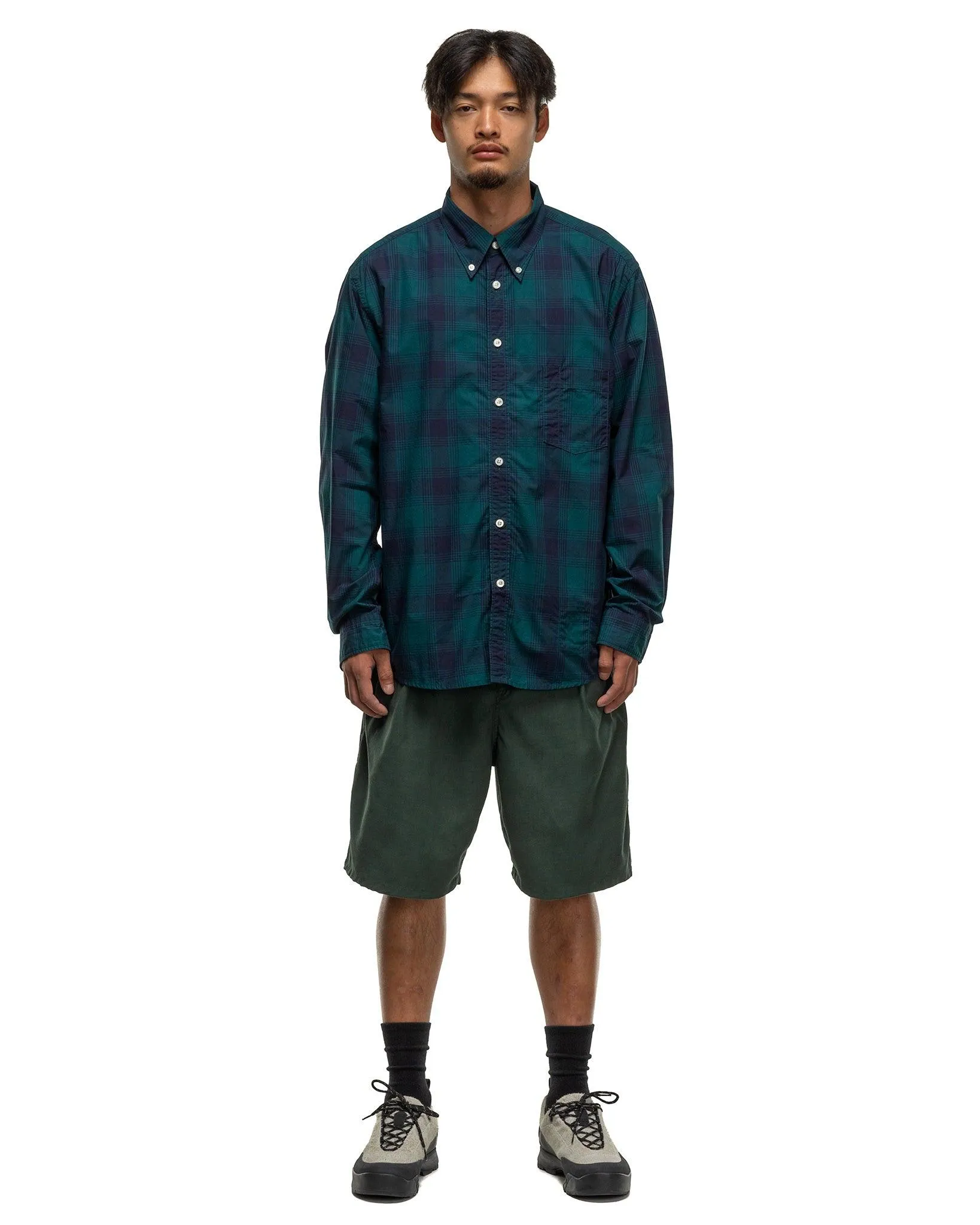 Dweller L/S B.D. Shirt Cotton Typewriter Tartan Check Green