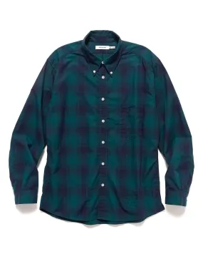 Dweller L/S B.D. Shirt Cotton Typewriter Tartan Check Green