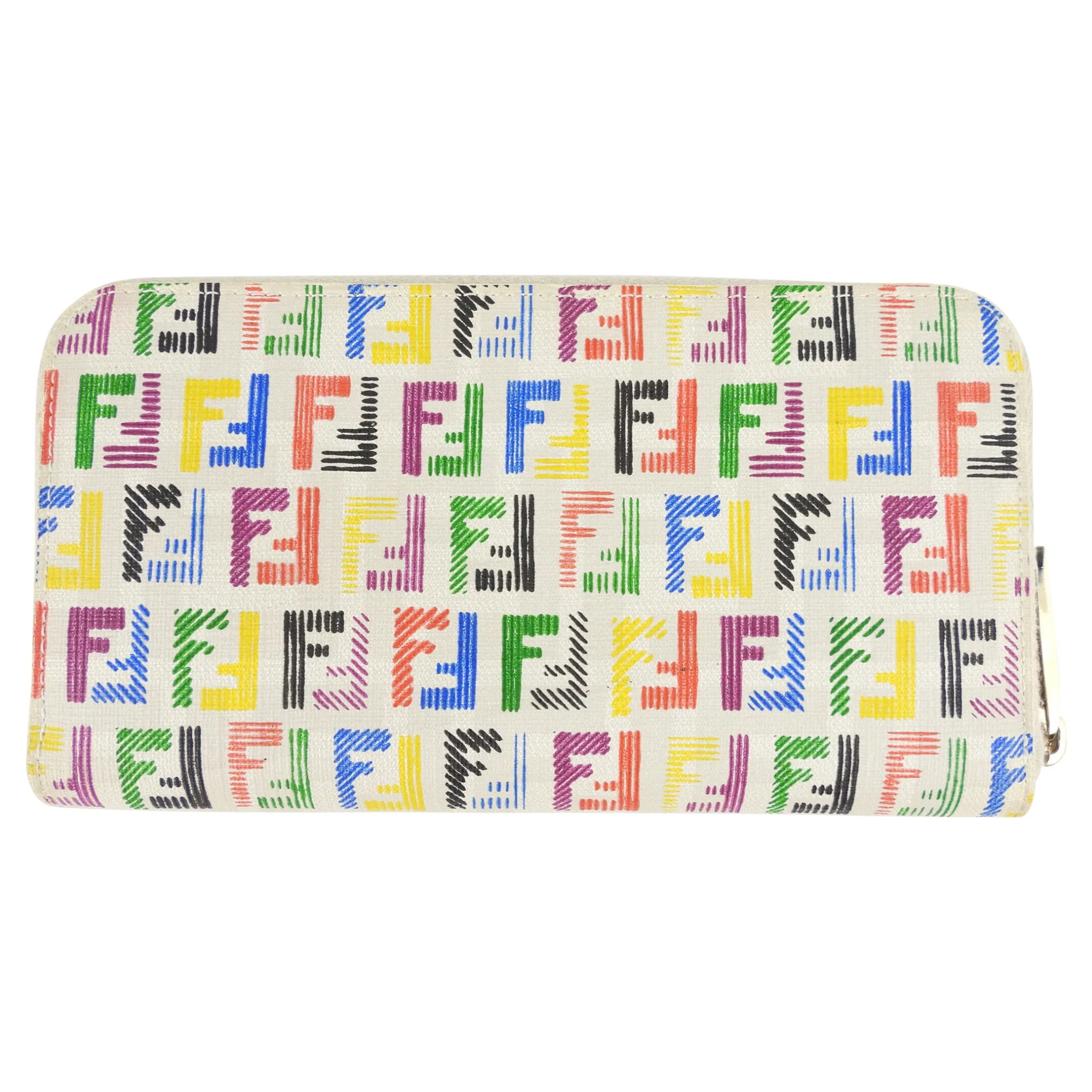 Fendi Rainbow Zucca FF Monogram Zip Wallet