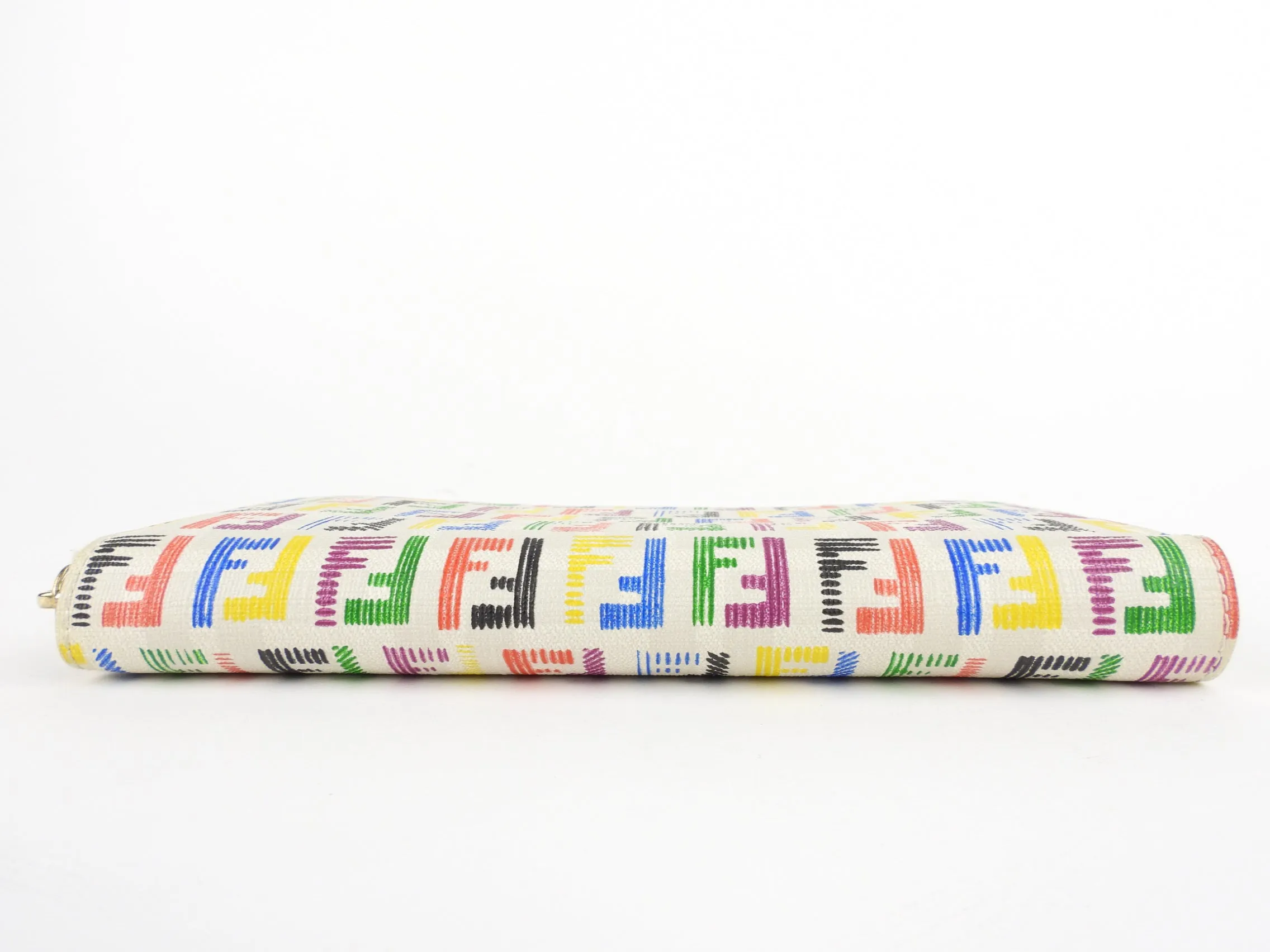 Fendi Rainbow Zucca FF Monogram Zip Wallet