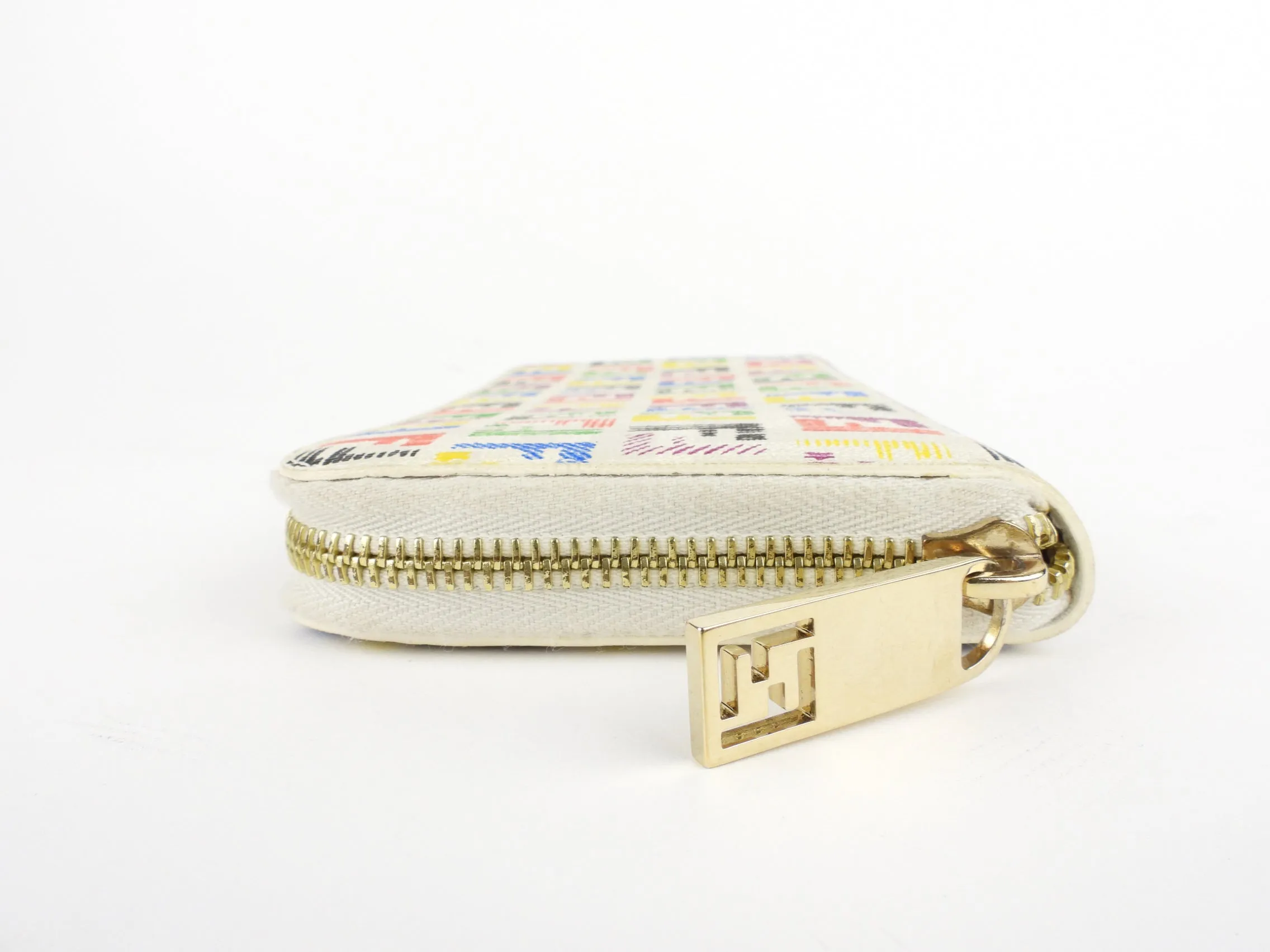 Fendi Rainbow Zucca FF Monogram Zip Wallet