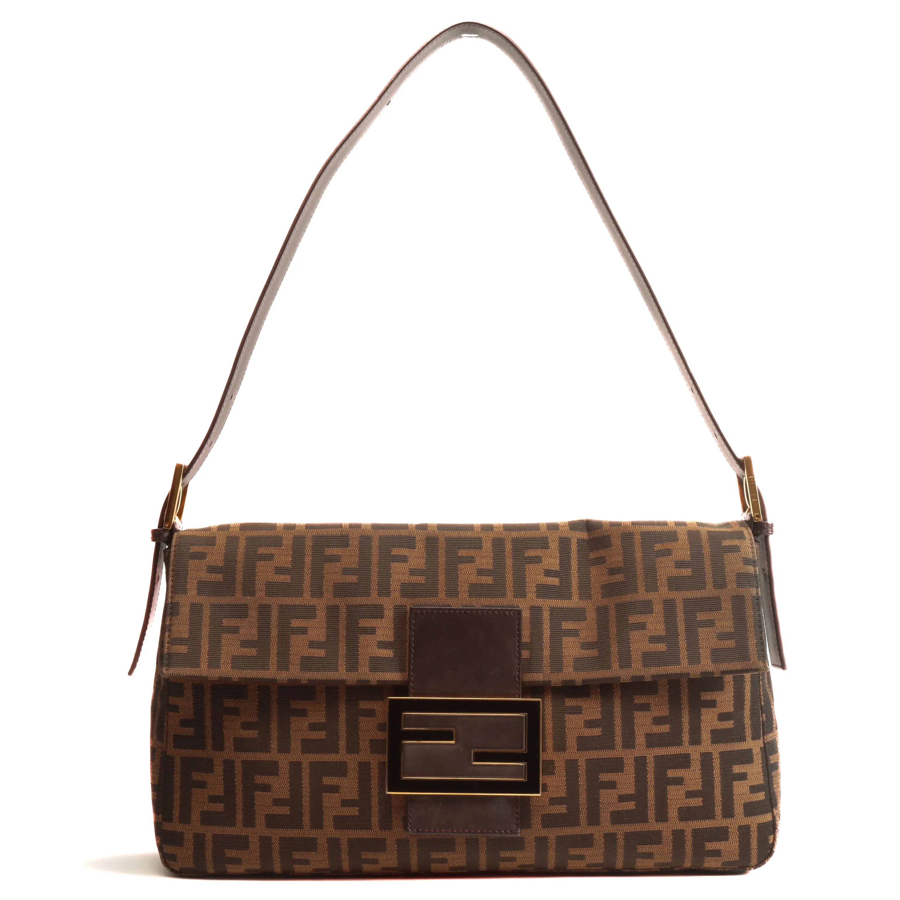 FENDI Zucca Baguette Large Bag - Tobacco