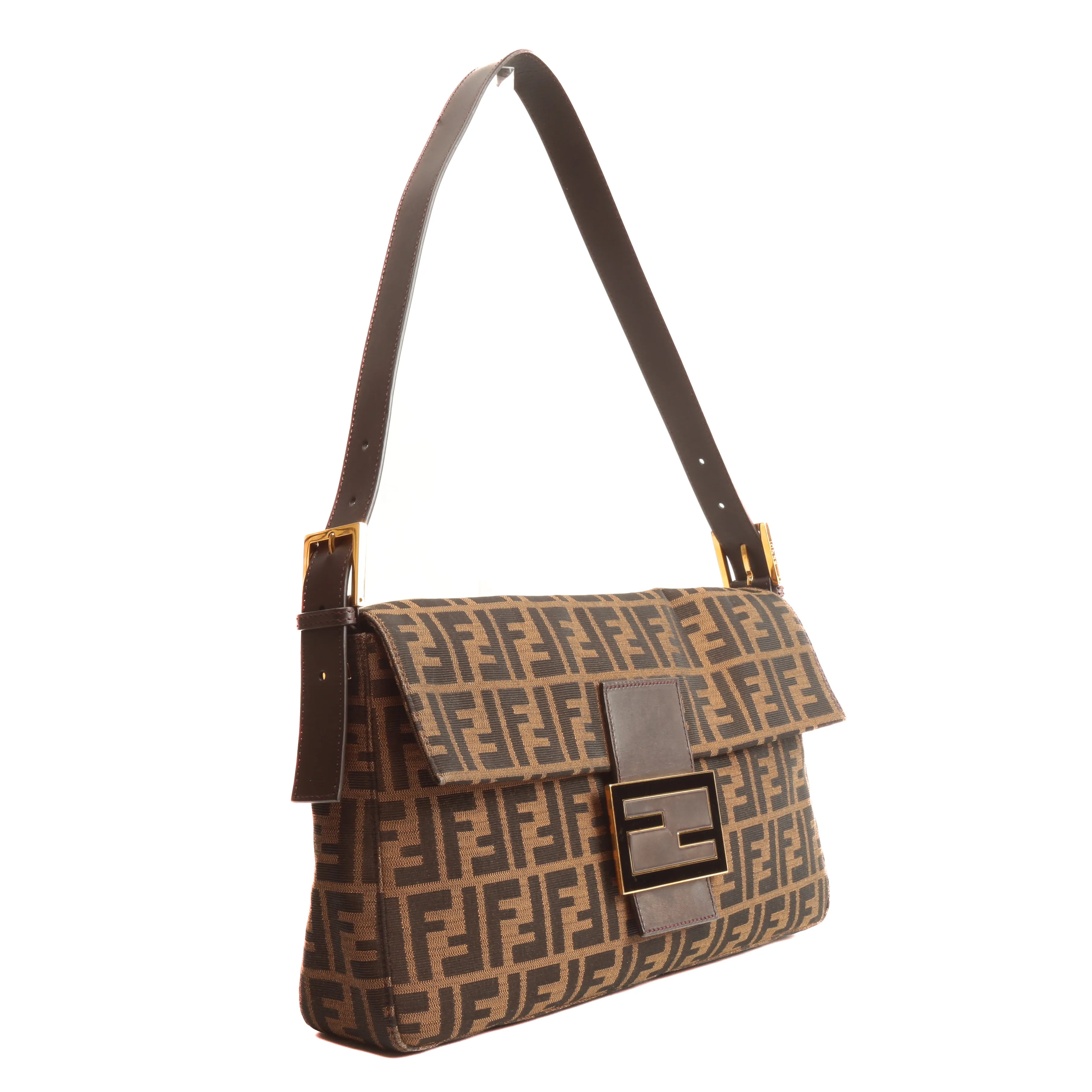 FENDI Zucca Baguette Large Bag - Tobacco