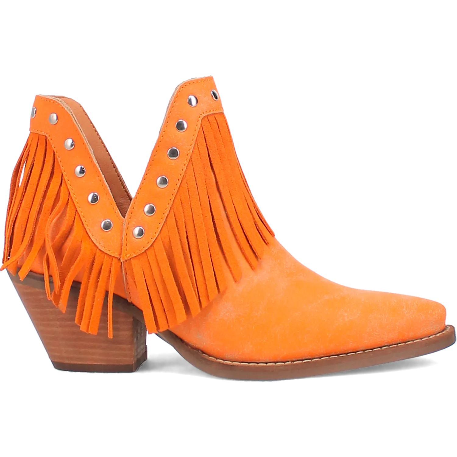 Fine N' Dandy Orange Leather Bootie (DS)