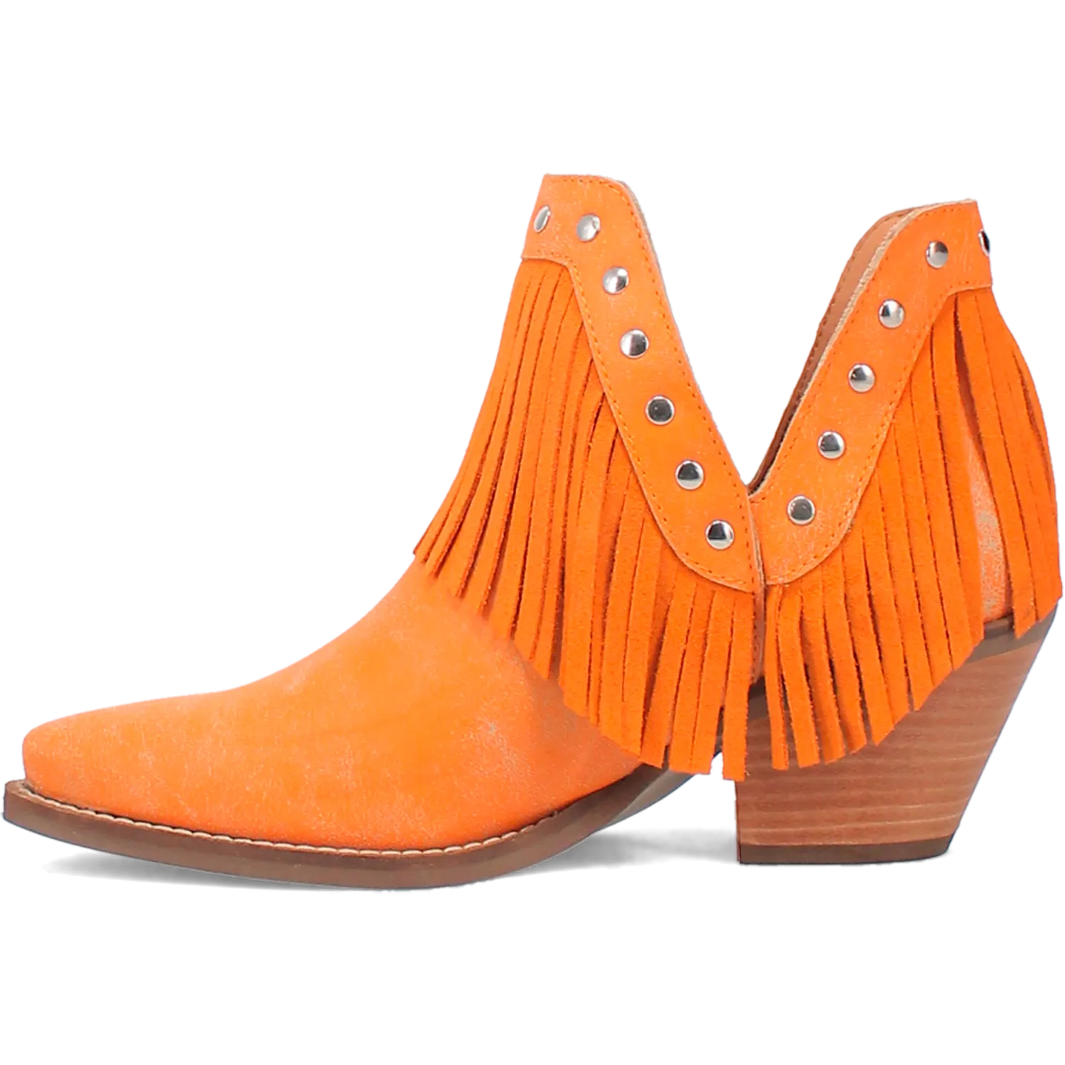 Fine N' Dandy Orange Leather Bootie (DS)