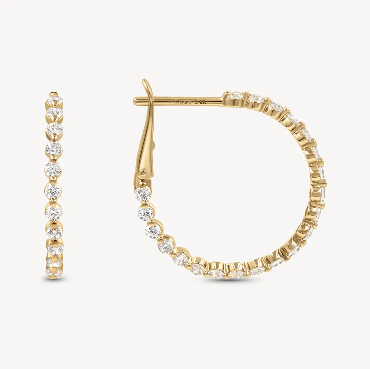 Floating Diamond Hoops