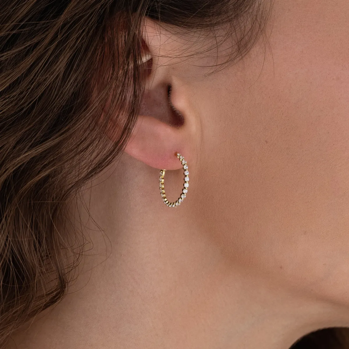 Floating Diamond Hoops